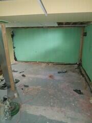 This photos shows the exposed wall.