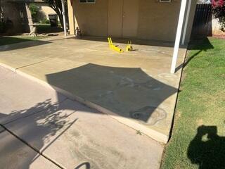 Cracked Patio Concrete from Foundation Settlement