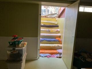 Water infiltration occurred through the bulkhead entry point, compromising the integrity of the finished basement and placing interior walls and stored belongings at risk of moisture-related damage.