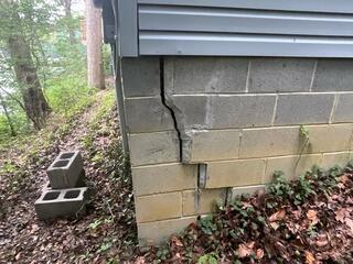 Stair Step Cracks and Foundation Repair in Hollywood, MD