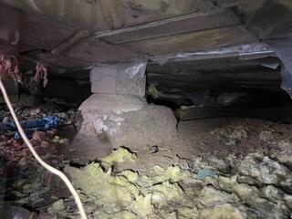 Crawl Space with Unstable Support Before Repair