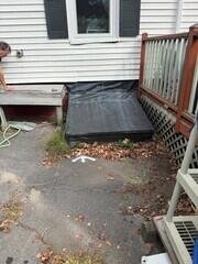Leaking bulkhead in Portland, Maine had been covered to help keep water out