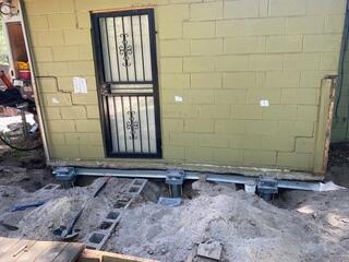 Foundation Secured with Helical Piers - Jacksonville, FL