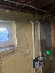 Here is where the discharge lines were installed. The Discharge line is also connected to the IceGuards™ so that the system doesn't get clogged or freeze.