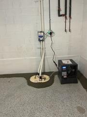Our SuperSump Plus sump pump takes the collected water from the drainage system and safely pumps it out of the home. Our Sedona dehumidifier (right) will eliminate moisture and prevent mold growth throughout the space.