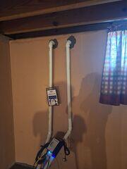 Here is the Discharge line that's connected to the LawnScape™ outlet outside of the basement.