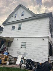 The damages were pretty severe in the rear of the home. Multiple shingles have fallen off the exterior and need attention. If this situation goes untreated, it will cause interior and wall mositure damage for sure.