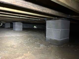 The LRE Design Specialist's inspection of the crawl space revealed insufficient support for the home's floor joists, along with high levels of moisture and humidity.