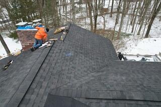 Copper Flashing Is Installed on the Chimney