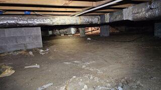 Before work began, this Nashville crawl space showed clear signs of exposure and humidity concerns. The open soil and deteriorating insulation created an environment where moisture could easily rise into the home, leading to musty odors, mold growth, and weakened air quality. This was the first step in transforming the space into a clean, sealed, and protected environment.