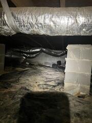 More dirt, dust, and debris are visible during the inspection. All of this will be removed and cleaned out before the project begins, making sure we have a clear and clean space to begin installing our waterproofing products.