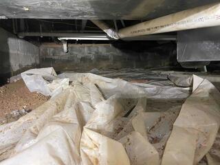 Damp and Unfinished Crawl Space