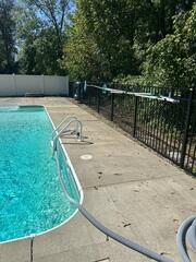 Settled Pool Concrete with Cracks