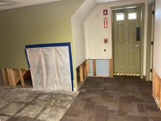 Water intrusion into the basement resulted in damage to the finished flooring and lower sections of the drywall. Remediation efforts required the removal of the affected drywall and flooring materials to prevent further deterioration and facilitate proper drying and restoration.
