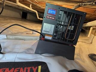 Dehumidifier Installed for Moisture Control