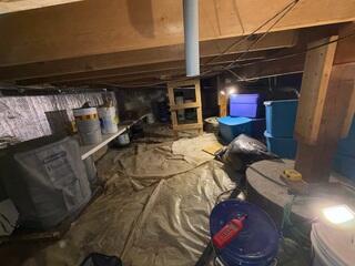 Before Installation - A loose liner, dirty/musty area