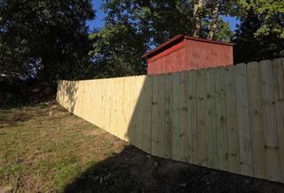 6' Privacy Natural Pressure Treated Wood Fence/ (2) 4' gates / (1) Double Gate with 2 drop rods