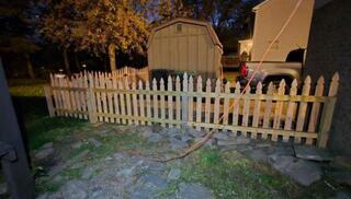 Natural Concave Gothic Picket Pressure Treated Wood/ (1) Double 8' gate