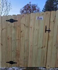 6' Privacy Natural Pressure Treated Wood Fence/ (1) 4' Gate