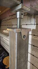 This SmartJack® XT delivers solid, adjustable support under a weakened beam, allowing the crew to correct the sagging cabin floor in Park Falls, WI.