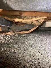 This crawl space had once been dark, cold, and drafty. The old insulation was falling and no longer helped keep the house warm, let alone keep it warm throughout.