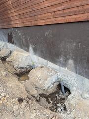 Helical Piers Installed Along Failing Footing