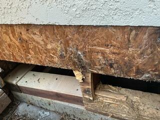 Severe Wood Rot Found Behind Deck Ledger