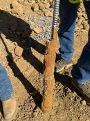 Close-Up of Tested Soil Nail