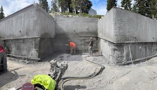 Shotcrete Application on Lower Wall Section
