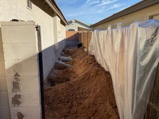 Foundation Excavation Along Side Yard