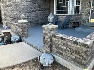 Porch and Brick Wall Damage