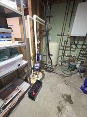 Our TripleSafe will extract the water caught by our WaterGuard perimeter drainage system and push it through our discharge lines, away from the foundation.