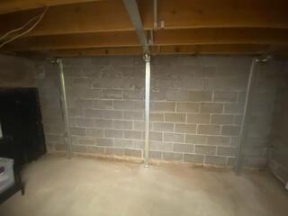 Bowed Block Wall Stabilized with PowerBrace System