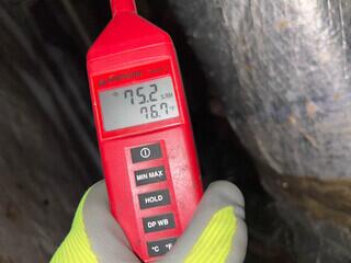 The ideal humidity level in a crawlspace is at or below 55%. This crawlspace was at 75.2%, well above the recommended threshold.