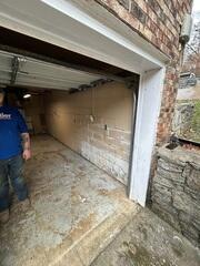 Basement entrance before the project begins.