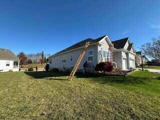 The crew setting up for the permanent lighting install.