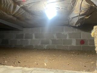 Crawlspace Lacking Insulation and Proper Vapor Protection