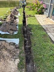 Excavating Trench for Drainage System
