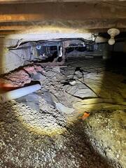 This crawl space had very high humidity levels throughout.