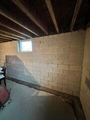 WaterGuard was installed around the perimeter of the basement to direct seeping water from the walls and floors to the sump pump for removal.