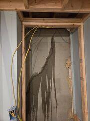 This large crack that was seeping water was a major issue, preventing Ryan from finishing his basement. He didn't want all his hard work creating the basement of his dreams ruined by water.