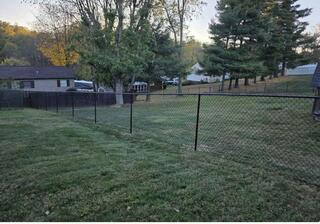 5' High Black Chain Link Fence/ (1) Double 8' gate