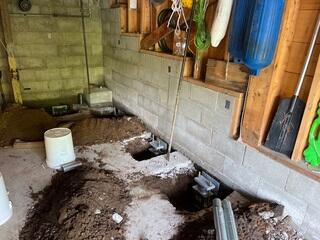 During Helical Pier Install