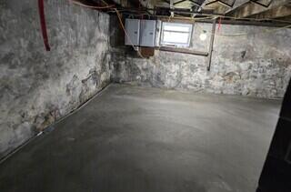 New Concrete Basement Floor with WaterGuard