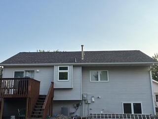 Back of home view completed roof