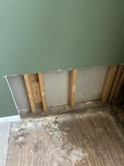 Removing Wet Drywall with Flood Cuts