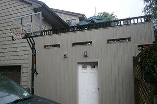 Addition Siding Project along the raised deck portion of the home.