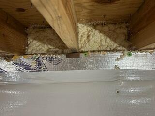 Air seal and insulate the rim joist