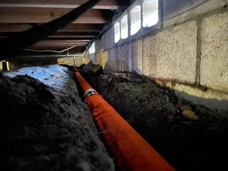 Installing New Drainage System in Crawl Space