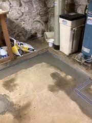 Drainage System Cemented into Foundation